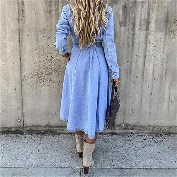 white christmas dresses Denim Babydoll Dress – Lobo's Boutique Tally main image 1