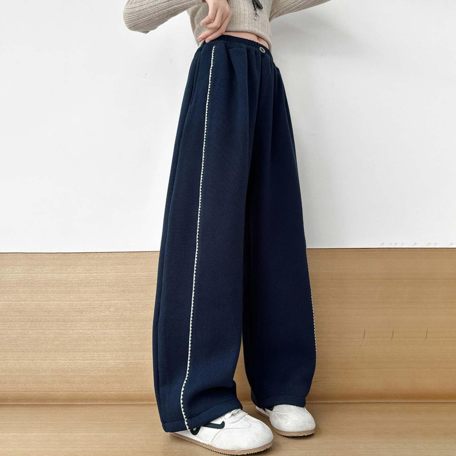 Baggy Trainingshose Mädchen Hohe Taille Weites Bein Joggingshose Kinder High Waist Elastischer Bund Yogahose Kids Y2K Streetwear Lässig Wanderhose Girls