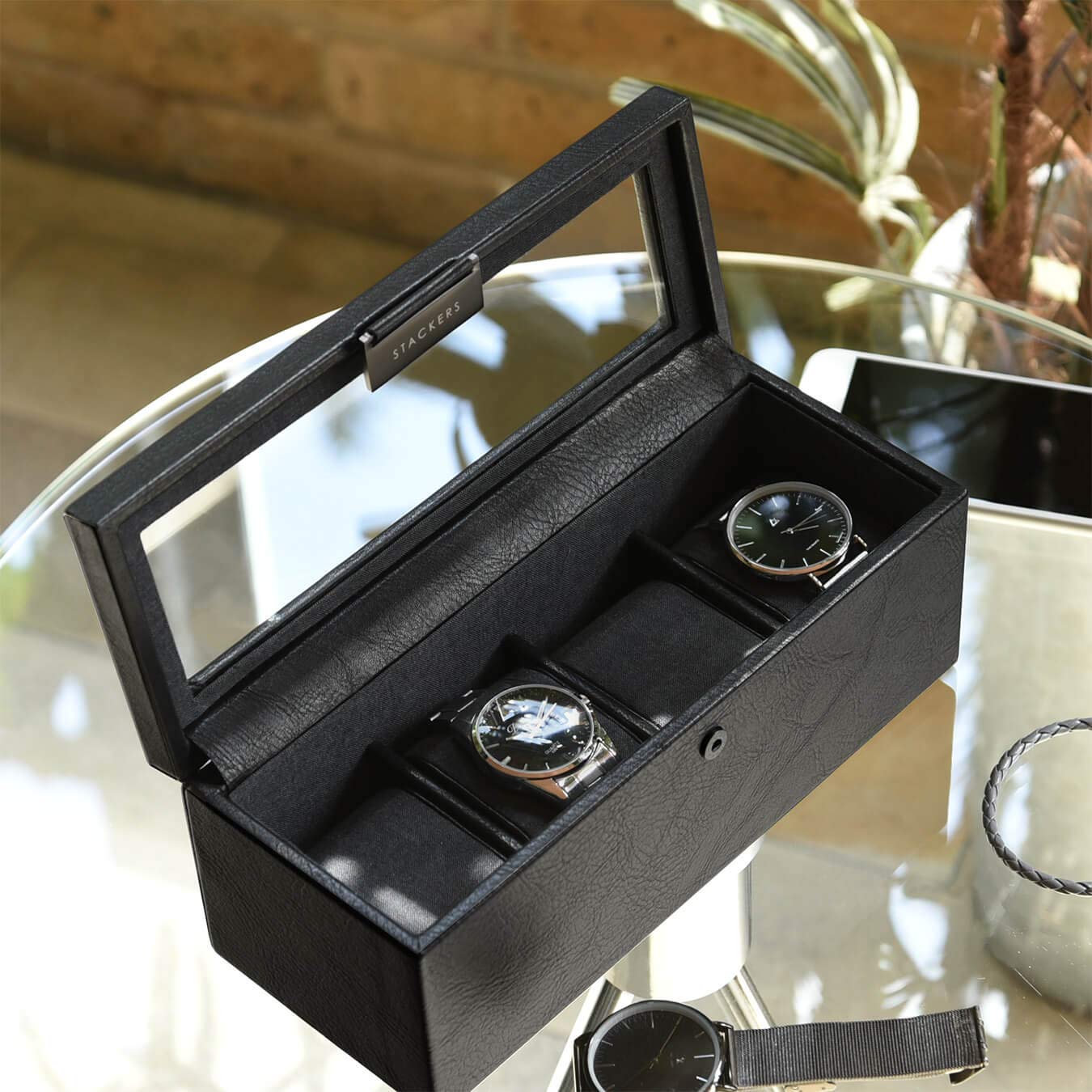 Stackers Coffret à Montres à 4 Places en Noir