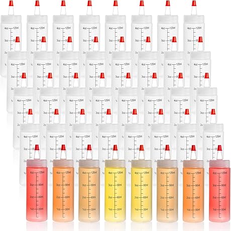 Foraineam 4oz Squeeze Bottles with Caps - The Perfect Solution for All Your Condiment Needs