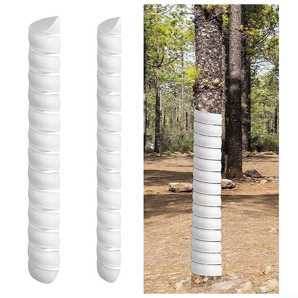 4pcs Tree Trunk Protectors, Plastic Spiral-Type Tree Guard Trunk Protector Tube Wraps for Protecting Saplings Plants from Rabbit Cats(white 1.57”) — image 1