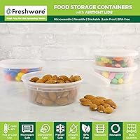 Vista 2 de Freshware Recipientes de almacenamiento de alimentos [240 piezas] recipientes de plástico de 8 oz con tapas, limo, sopa, para preparación