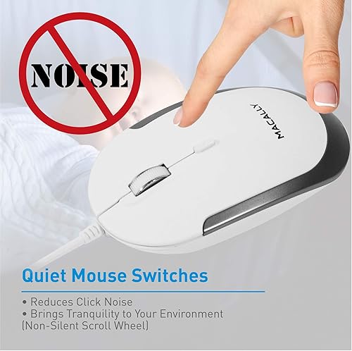 Miniatura 7 de Macally Teclado Mac con cable y mouse silencioso con DPI ajustable, mejora tu espacio de trabajo