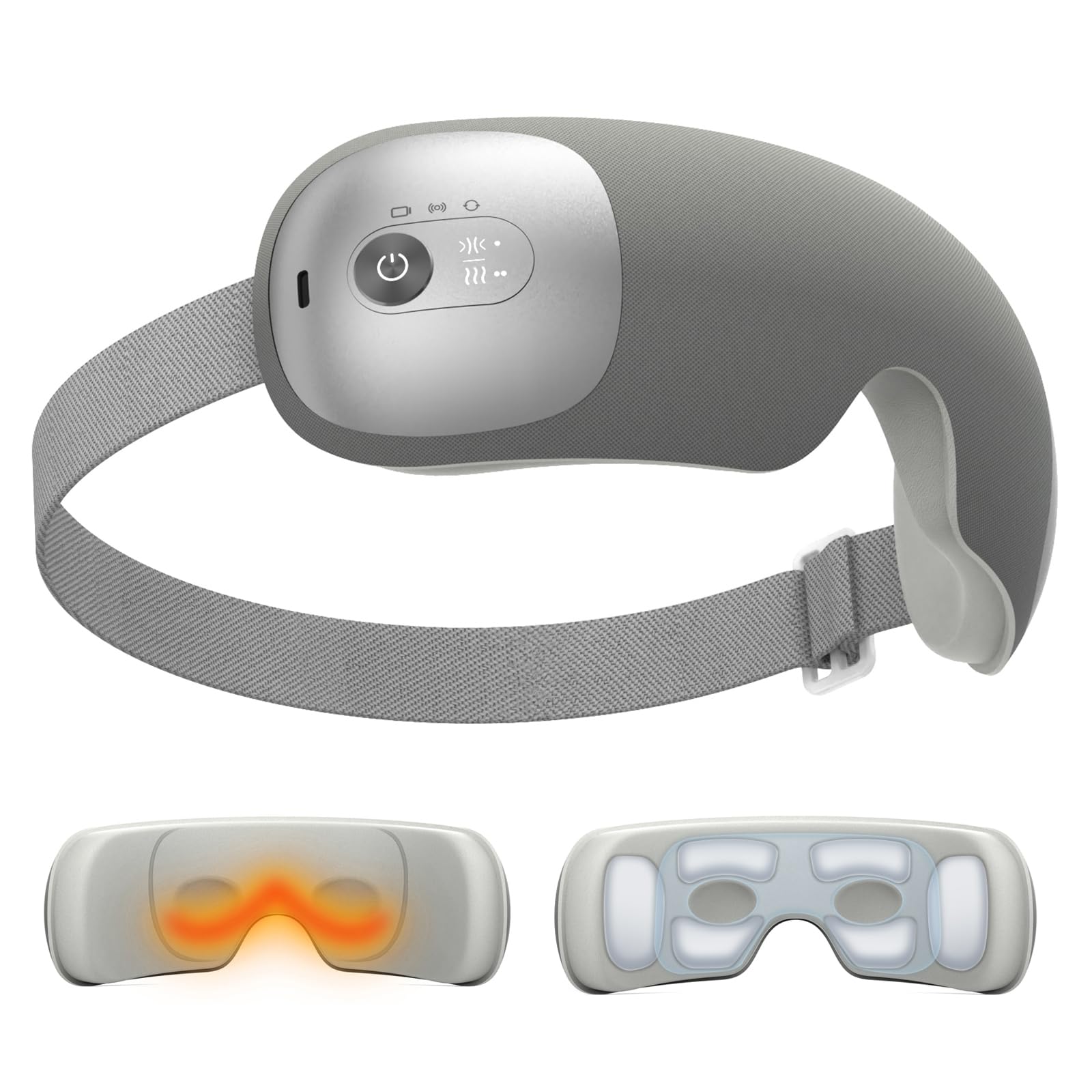 Ultra Light Eye Massager with 2 Level Heat 120 Mins Uses 3 Air Compression Massage Modes Heated Eye