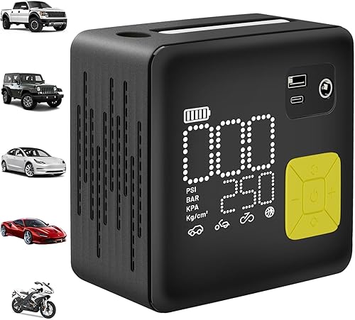 Compresor de aire inalámbrico portátil, inflador de neumáticos eléctrico de 150 PSI para automóvil, inflado 3 veces más rápido, bomba de aire