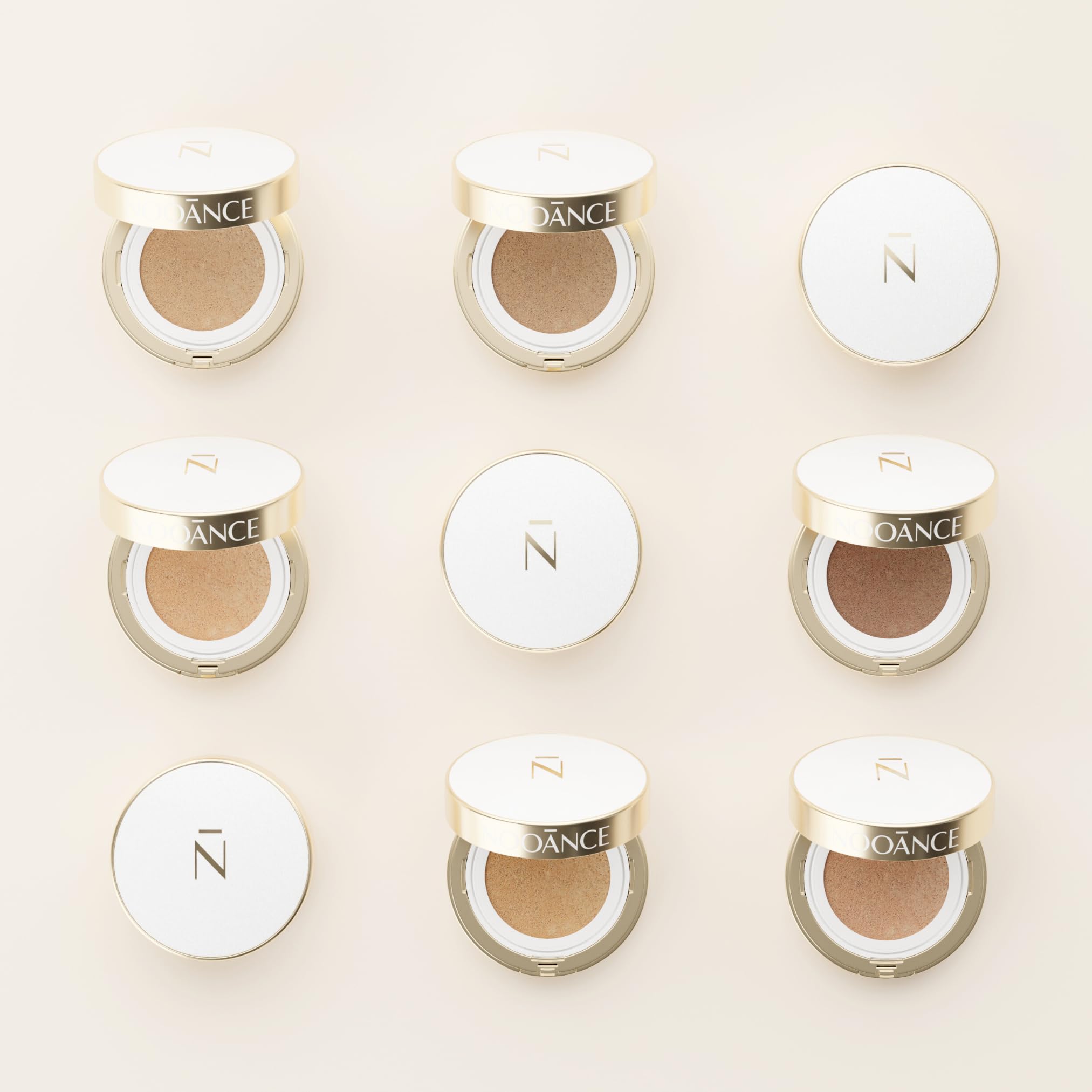 NOOANCE Fond de Teint Soin Teinté Cushion Cream Vanille 02 | Hydratation 72h, Teint Parfait, Effet Peau Nue, Fini Lumineux Naturel & Couvrance Modulable