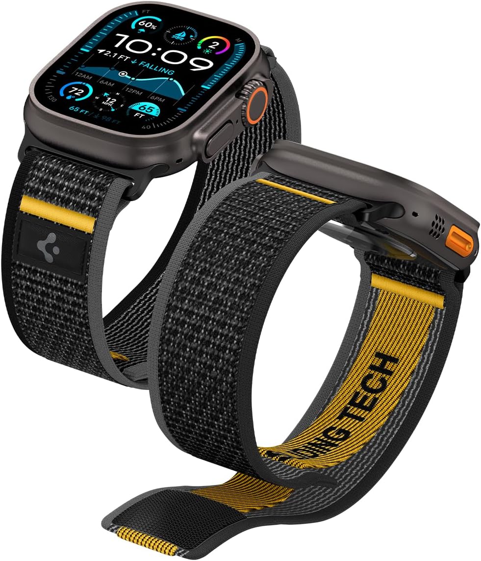 Spigen Apple Watch Band 49/46/45/44mm [Easy and Secure Fit] Compatible with Apple Watch Ultra3/Ultra2/Ultra/11/10/9/8/7/6/5/4/SE3/SE2/SE Strap Fabric Material Breathable Athlex Air