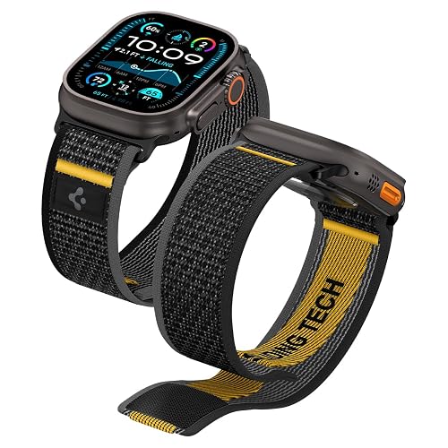 Spigen Strap Band for Apple Watch Ultra 3/2/1 49mm, Series 11/10 46mm, 9/8/7 45mm, SE3/SE2/SE/6/5/4 44mm, 3/2/1 42mm, Breathable, Lightweight(Athlex Air) - Active Black