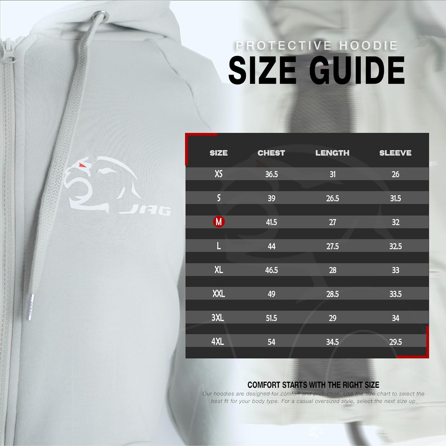 J.A.G. Motorcycle Protective Hoodie for Men – Armored Riding Jacket w/Aramid Lining for impact | All-Season Hoodie Sweater