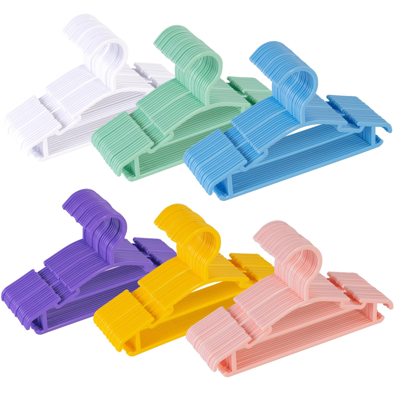 Baby Hangers 120 Pack Clothes Hangers Colorful Plastic Hangers Small Coat Hangers for Kids,Infant,Nursery,Toddler