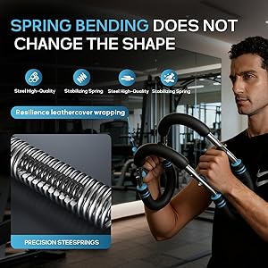 Twister arm Trainer, Adjustable Resistance (40-140 lbs) Chest Workout Equipment,Forearm Power Exercise bar , pectoralis spinalis Device, Portable Detachable Design