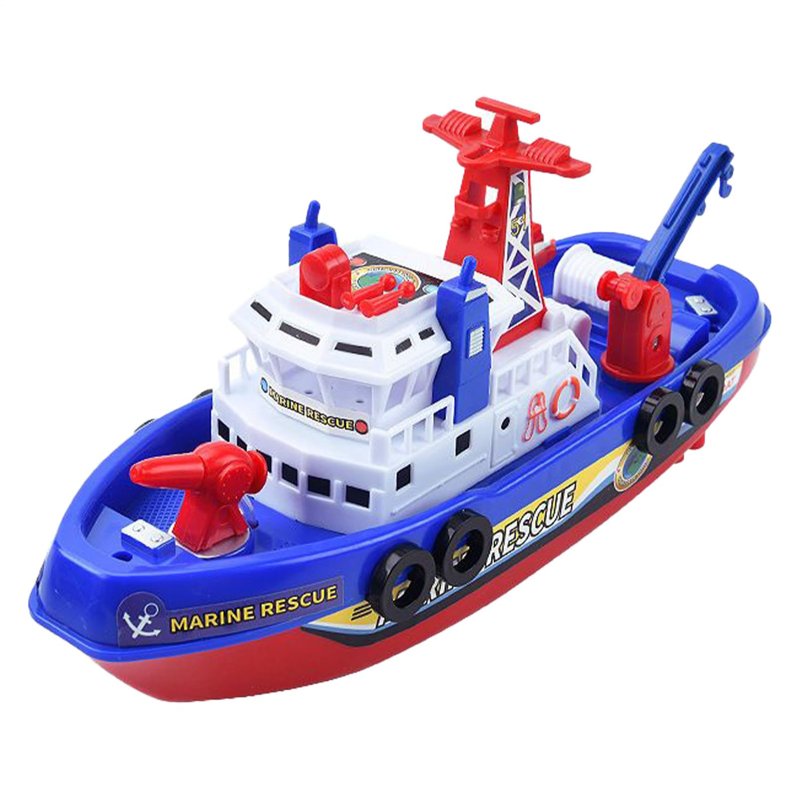 Bateau-Pompier – Jouet Électrique pour avec d'eau Automatique Et Musique pour Le Bain, La Piscine Et La Plage