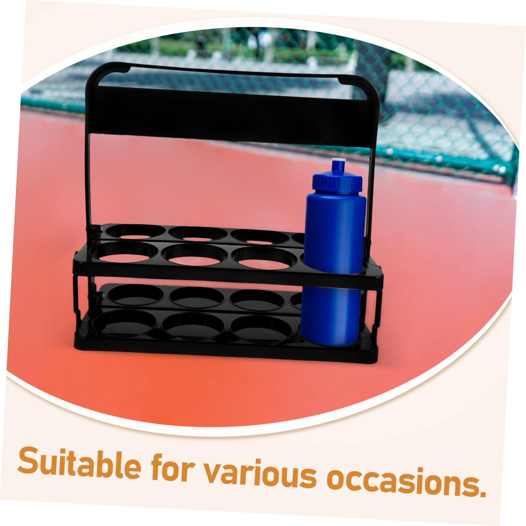 ifundom Portabotellas de Agua Plegable con 8 Orificios y Asa, Resistente y Fácil de Usar para Temporada de Fútbol y Entrenamiento Deportivo