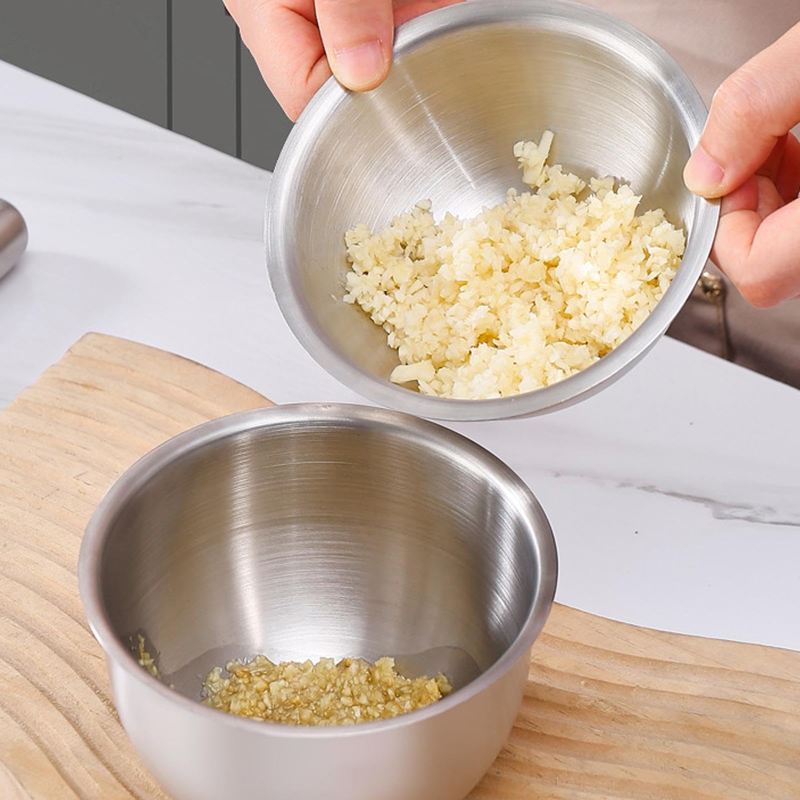 Prensa manual de acero inoxidable para trituradora de ajos, trituradora de condimentos de mano para la cocina del hogar, preparación de comidas, fiesta, restaurante, barbacoa