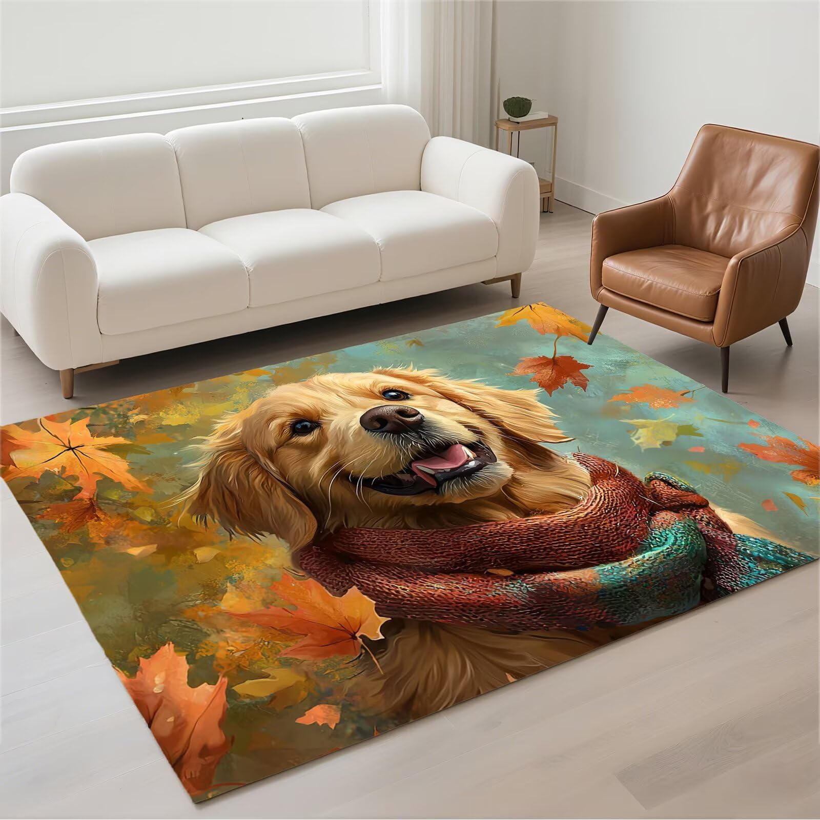 Tapis de salon antidérapant et lavable 120x180cm anti-glisse pour chien