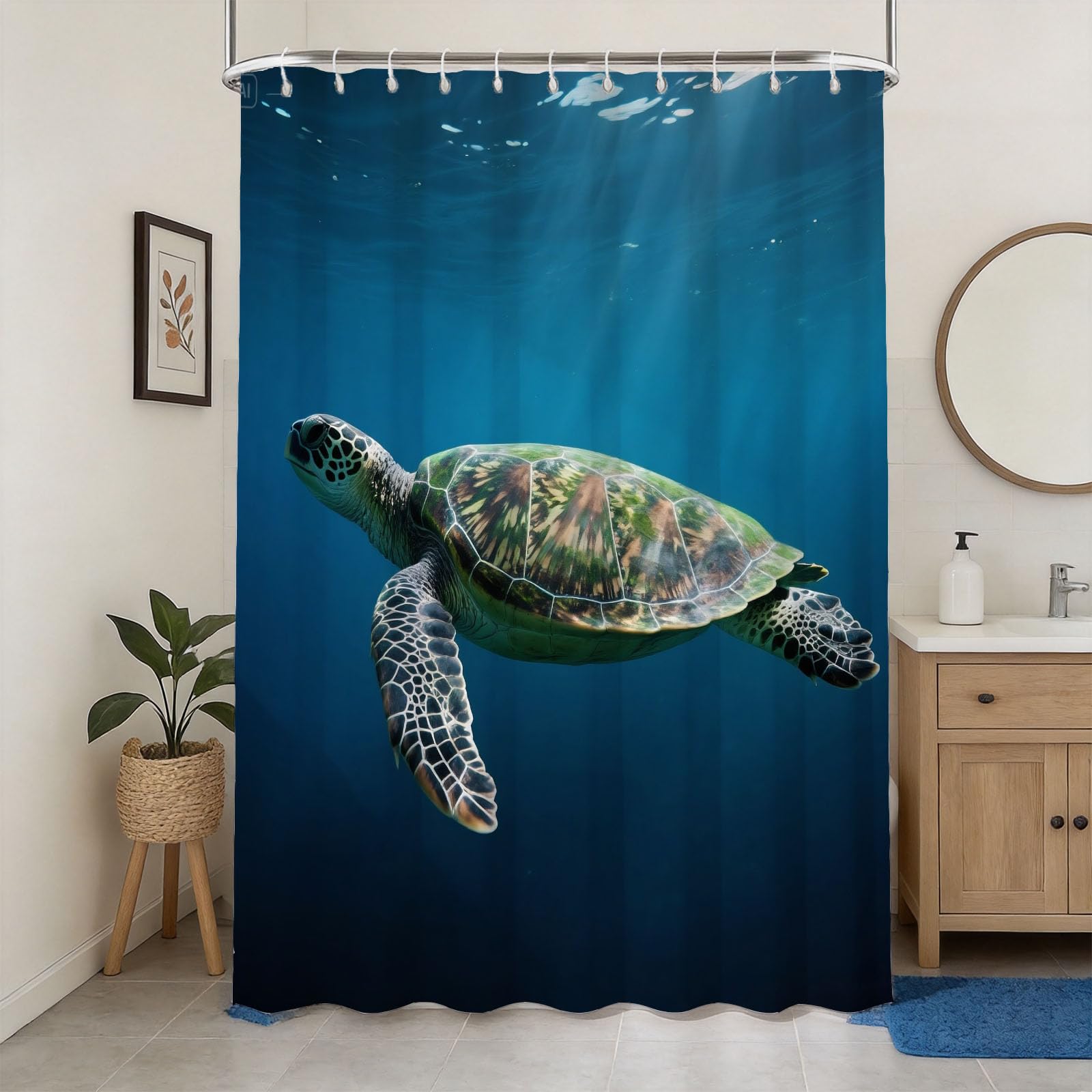Rideau de douche 200x200 anti moisissure et imperméable en polyester