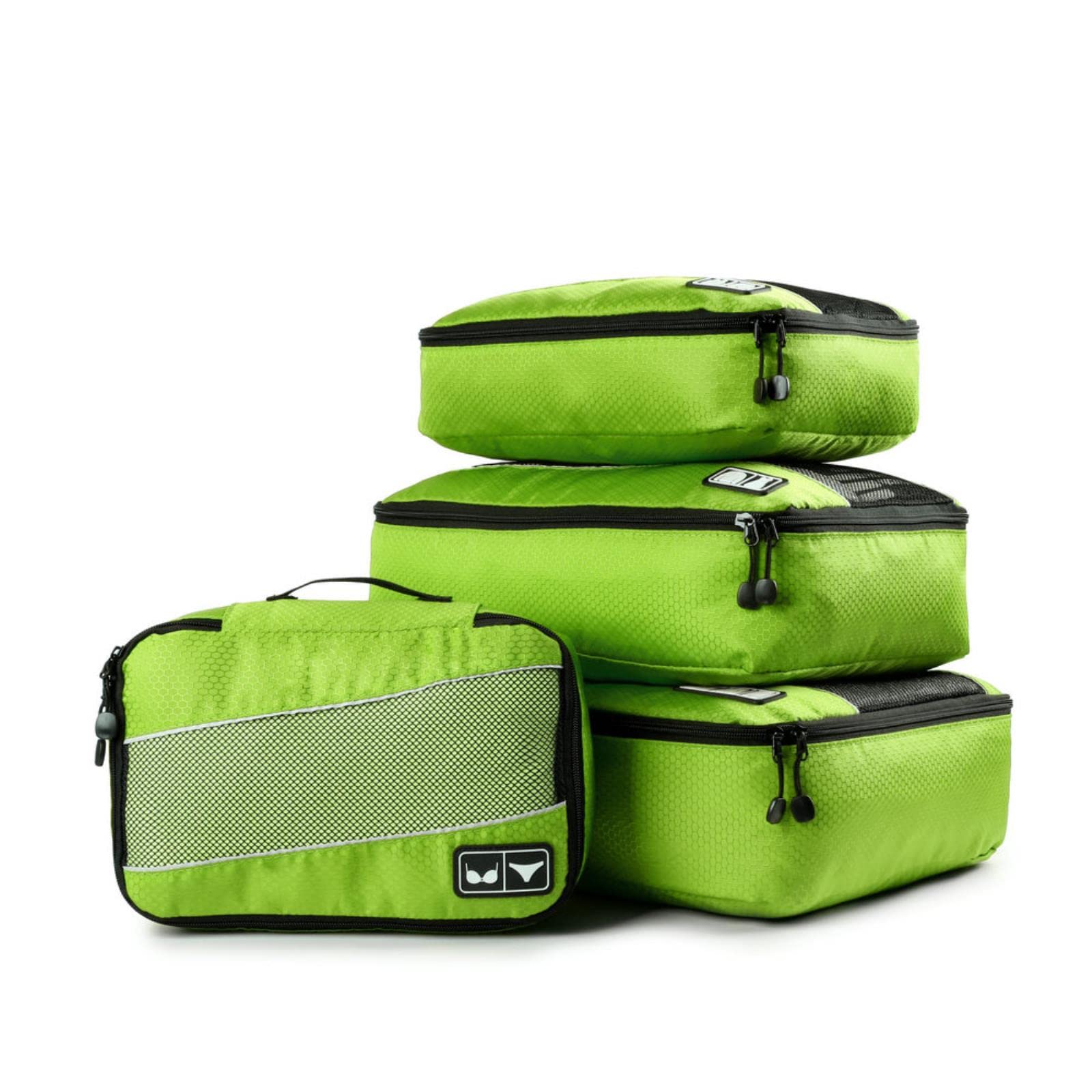 4-częściowy zestaw Organizer do walizki Kostka do pakowania podróżnego Nylon Oddychający Mężczyźni Kobiety Organizator bagażu Zestaw kostek-4 sztuki Róża (4 sztuki Róża L, M)