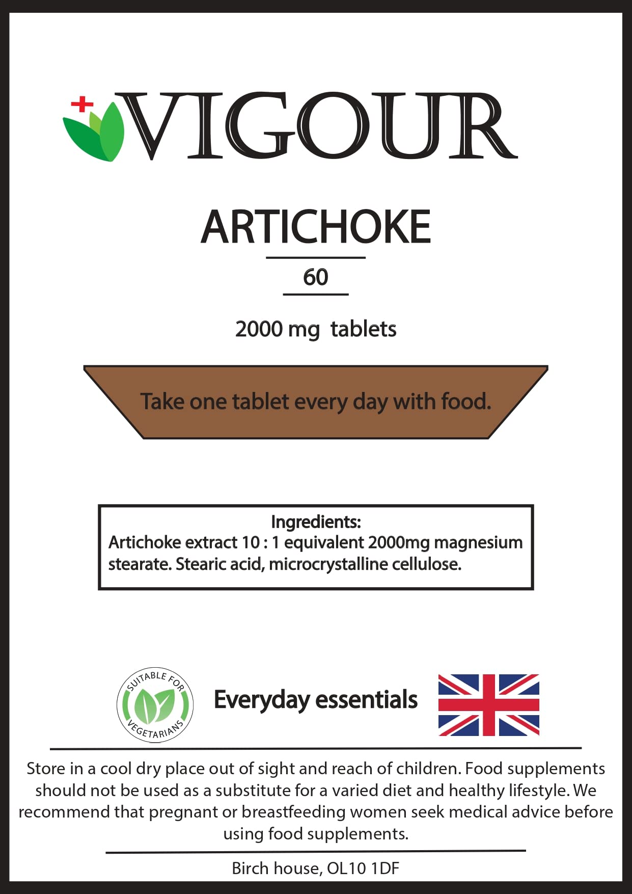 Artichoke - 60 High Strength 2000mg Tablets