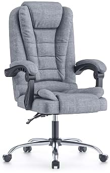 naspaluro Silla de Oficina, Ergonómica Silla Ejecutiva con Respaldo Alto, Altura Ajustable, Silla Giratoria, Silla Escritorio Computadora Silla Reclinable, Gris