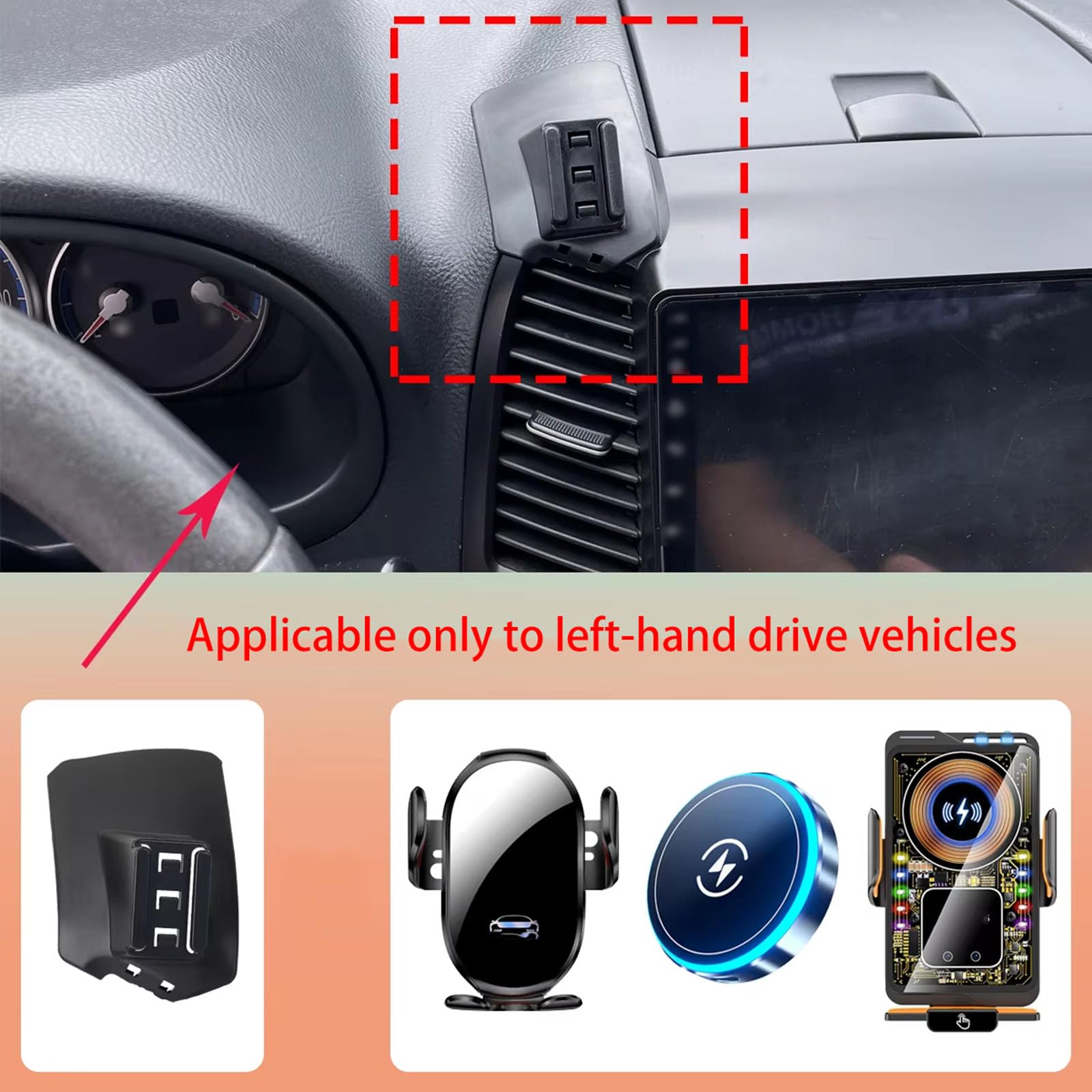 Soporte Móvil Coche para Hyundai Santa Fe 2006-2012, LHD Soporte para teléfono de Coche
