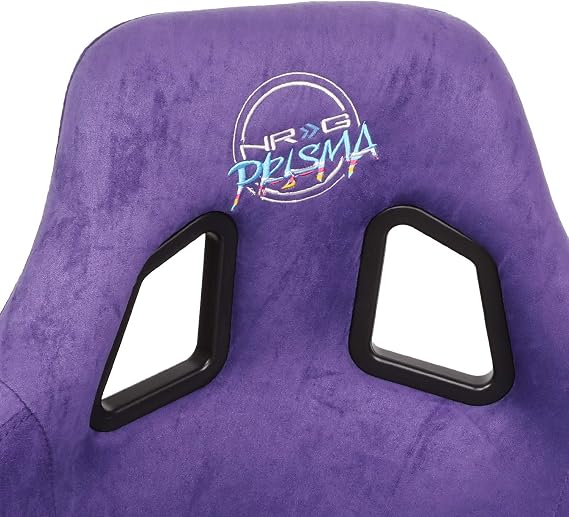 NRG Innovations NRG-FRP-302PP-PRISMA Universal Fixed Back Bucket Racing Seat for 5-Point Harnesses, Size L, Purple Alcantara Material, 24 W X 35 H X 18 D
