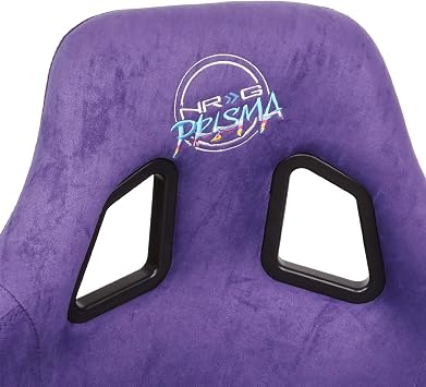 NRG Innovations NRG-FRP-302PP-PRISMA Universal Fixed Back Bucket Racing Seat for 5-Point Harnesses, Size L, Purple Alcantara Material, 24 W X 35 H X 18 D
