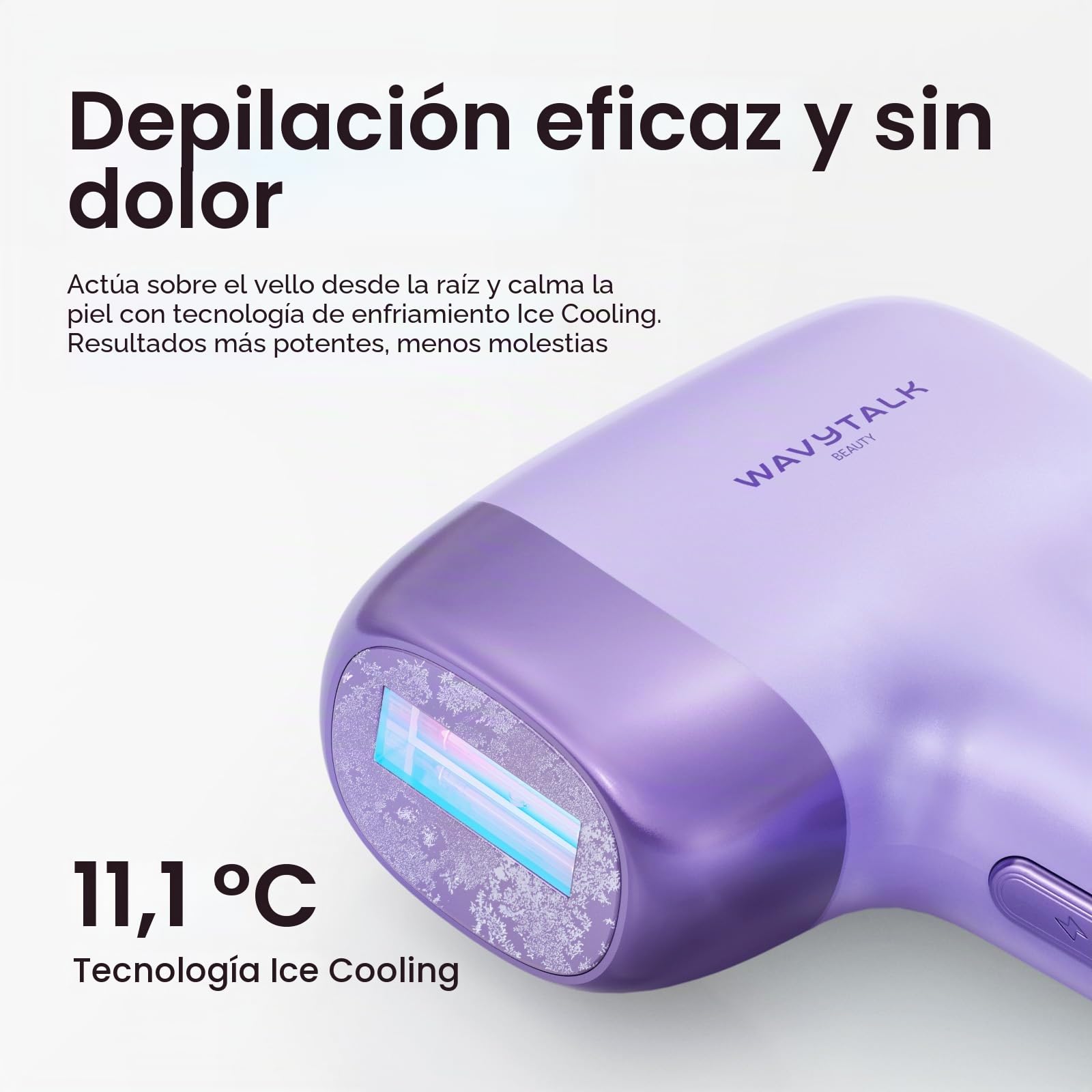 Dispositivo de depilación IPL Wavytalk, Desnúdalo con precisión con rodillo para cara, cuerpo, bikini – Resultado duradero y sin dolor, 24J de doble pulso y enfriamiento con hielo, uso en casa para
