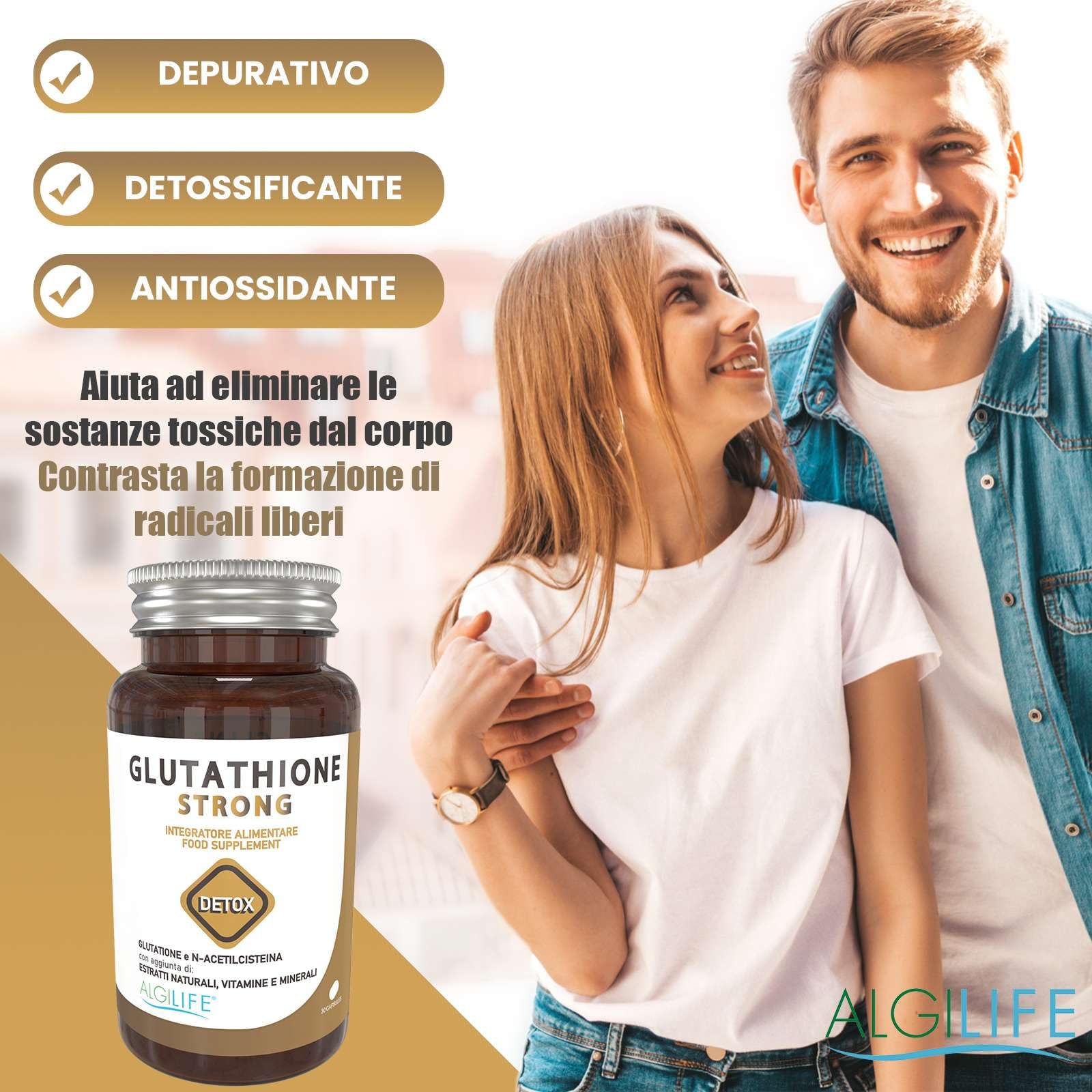 Glutatione Forte con NAC N-Acetil-Cisteina, Acido Alfalipoico, Cardo Mariano, Vitamina C, E, B2 e Minerali. Glutatione Ridotto per una Pelle Giovane. Glutathione con N Acetilcisteina (30 compresse)