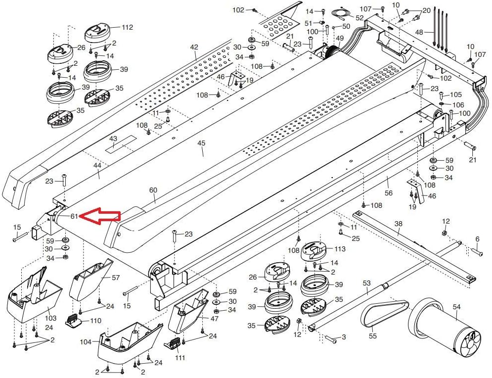 H.F Exchange - Treadmill Rear Back Idler Take-up Roller - Conveyor Roller for Perfect Belt Tension & Smooth Running - Easy Installation, Compatible with Treadmill P/N 312285 Model A30T C990