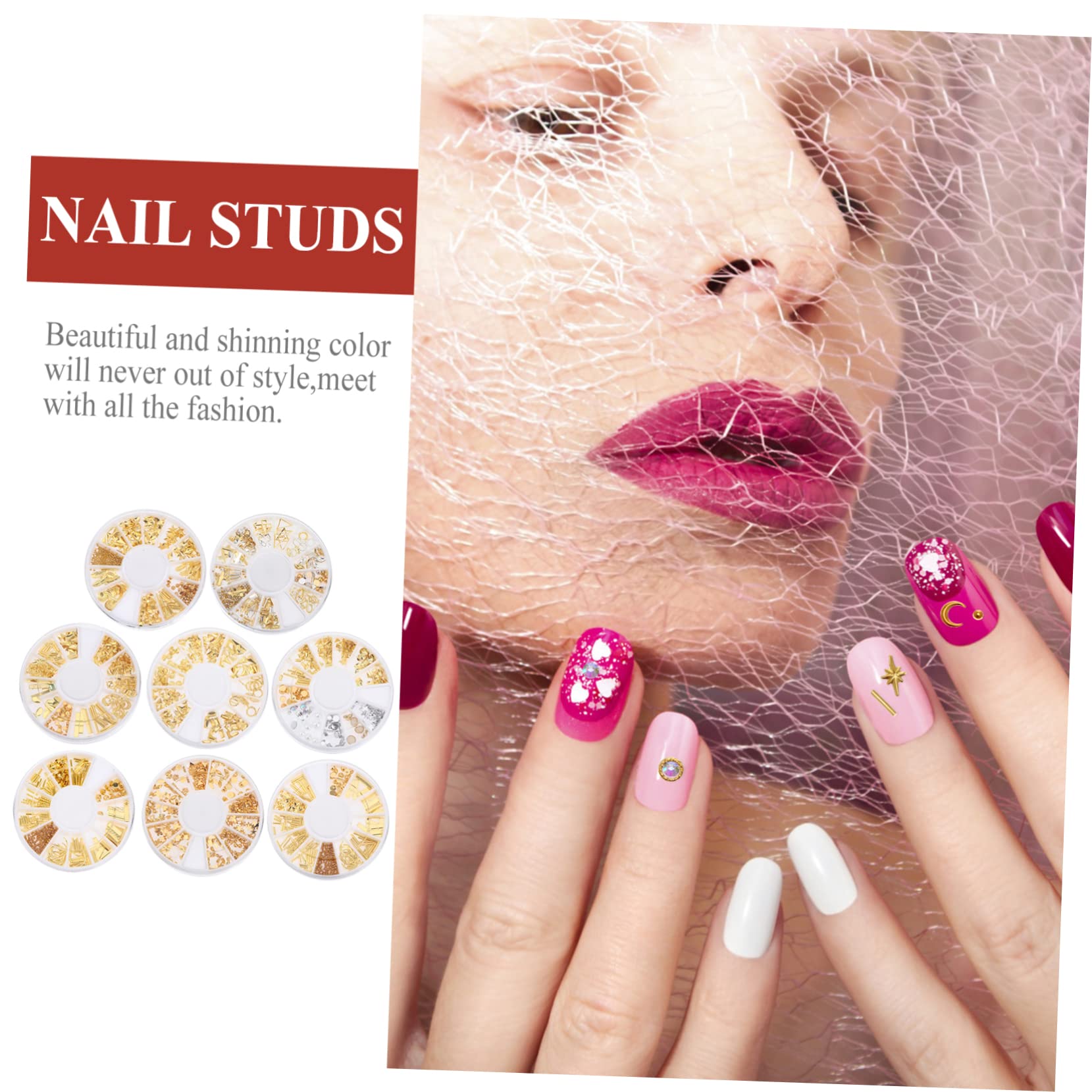 3 Set Decorazioni Per Unghie Per Nail Art Accessori Per Manicure Diy Eleganti Abbellimenti Per Unghie 8 Scatole*3