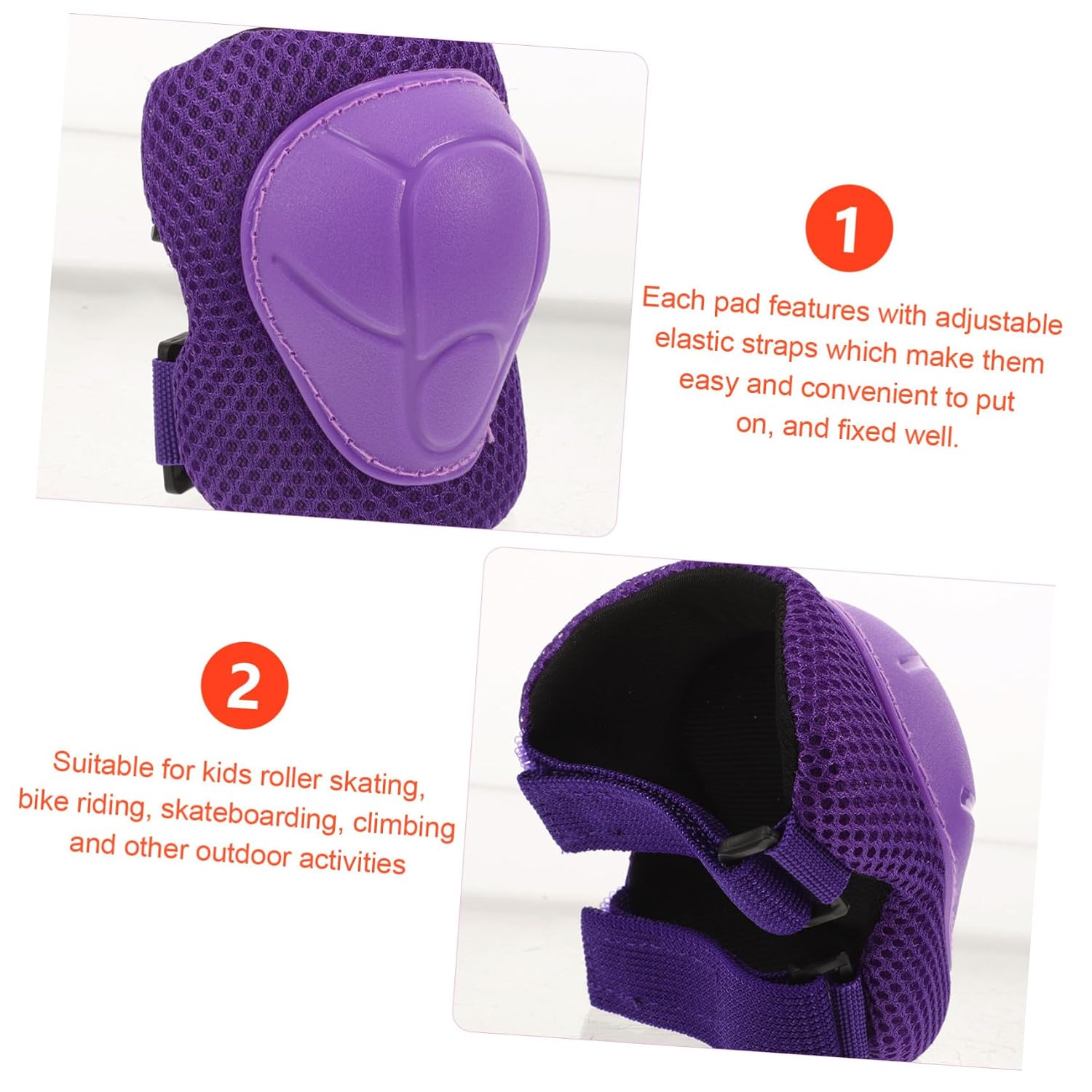 LIOOBO 1set Boys and Girls Protective Gear Skating Knee Elbow Wrist Pads for Roller Skating Biking and Lightweight and Comfortable for Ages