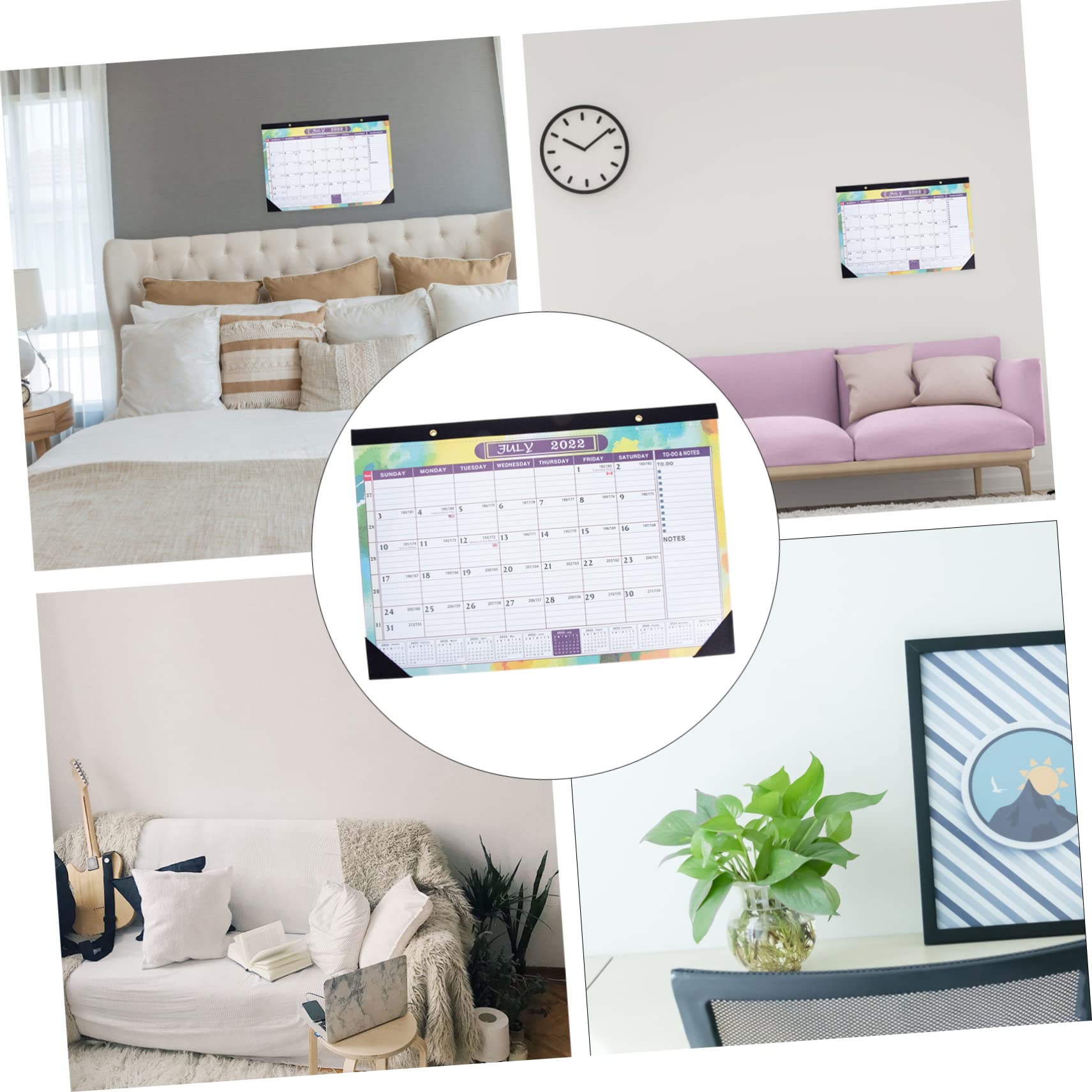 VILLCASE 4stücke Englischer Wandkalender Monatlicher Haushaltskalender Für Büro Und Zuhause Dekorativer Und Praktischer Wandkalender Mit Einfachem Design Abwischbar Und Langlebig