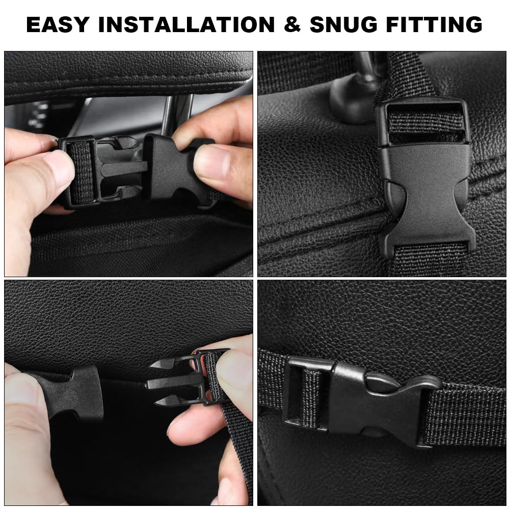 URAQT Car Organiser, Back Seat Organizer with Waterproof Kick Mats, Kids Toy Storage, Tablet Holder, Family Car Accessory (1 pc) - Image 2