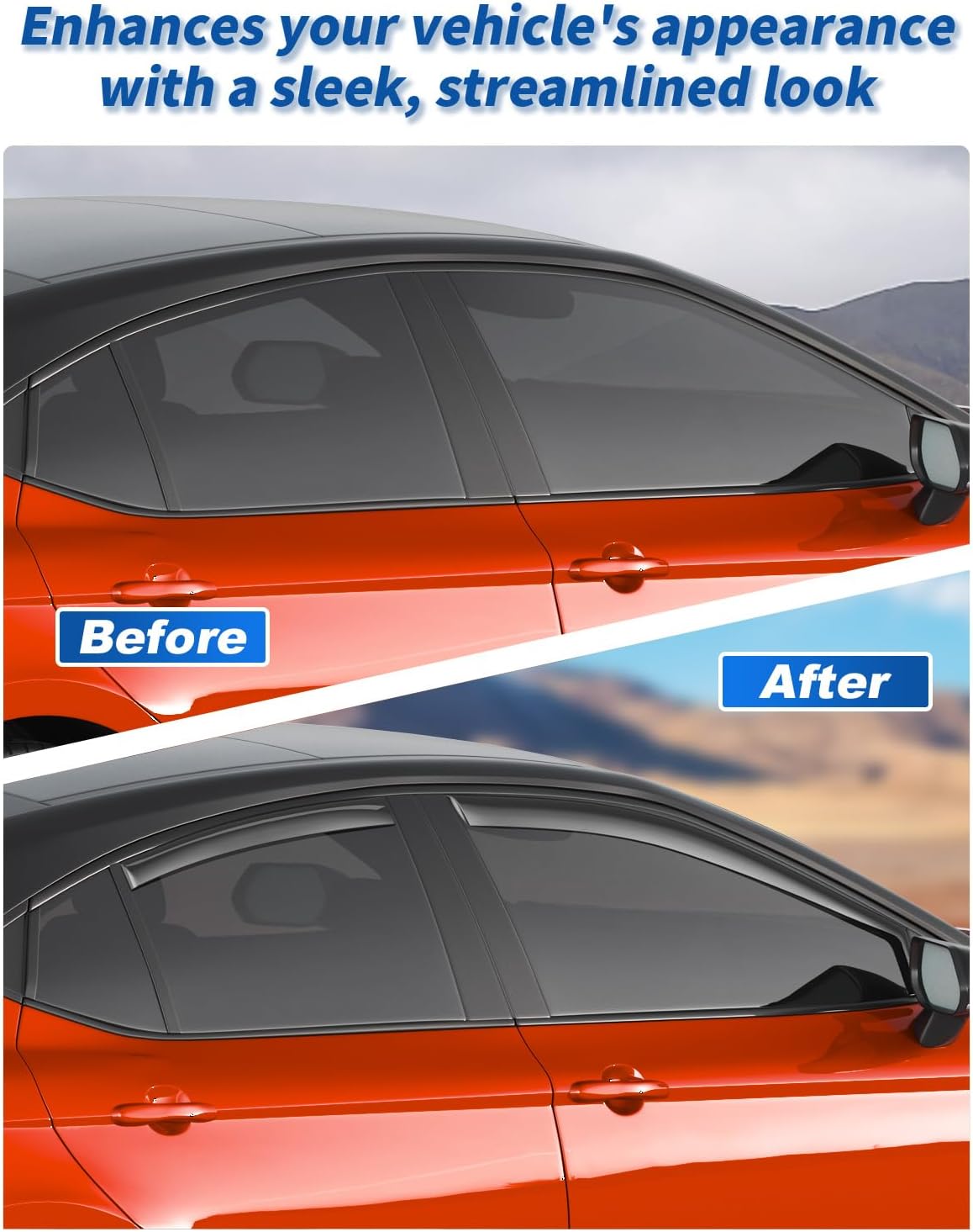 in-Channel Rain Guards Fit for Toyota Camry 2025-2026 Window Rain Guard Extra Durable Window Deflectors Window Vent Visors Vent Shades Exterior Car Accessories