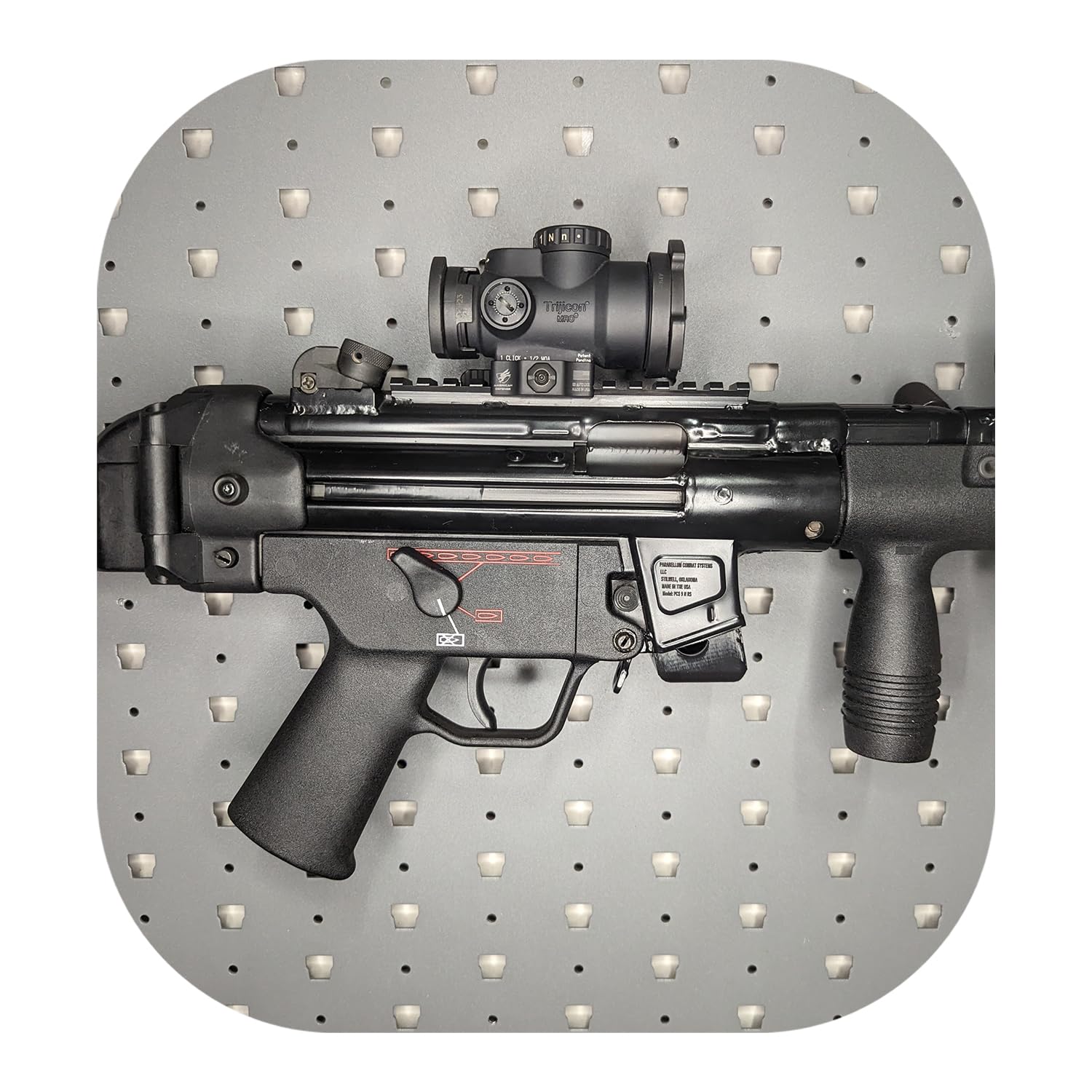Hammy3DPrints Mount for HK MP5 / SP5 9mm - GallowTech | Rifle Holder Storage Rack Facing Right