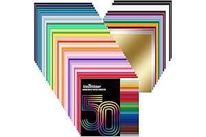 50 Pack 12" x 12" Permanent Adhesive Vinyl Sheets for Everlasting DIY Decor