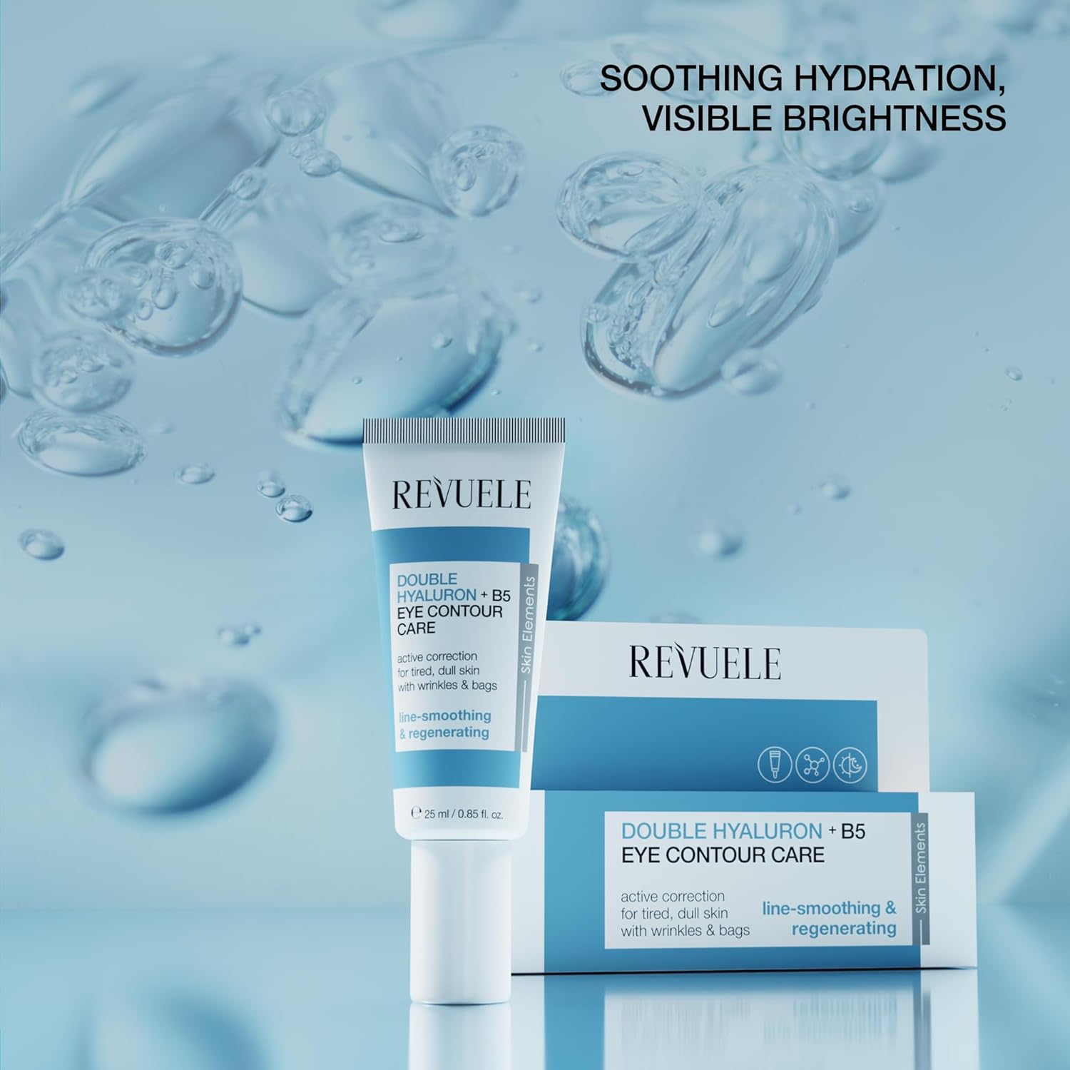 Revuele Double Hyaluron + B5 Eye Contour Care, Hydrating Eye Cream with Provitamin B5 & Dual Hyaluronic Acid, Smooth-Looking Eye Area 0.85 fl.oz - Image 2