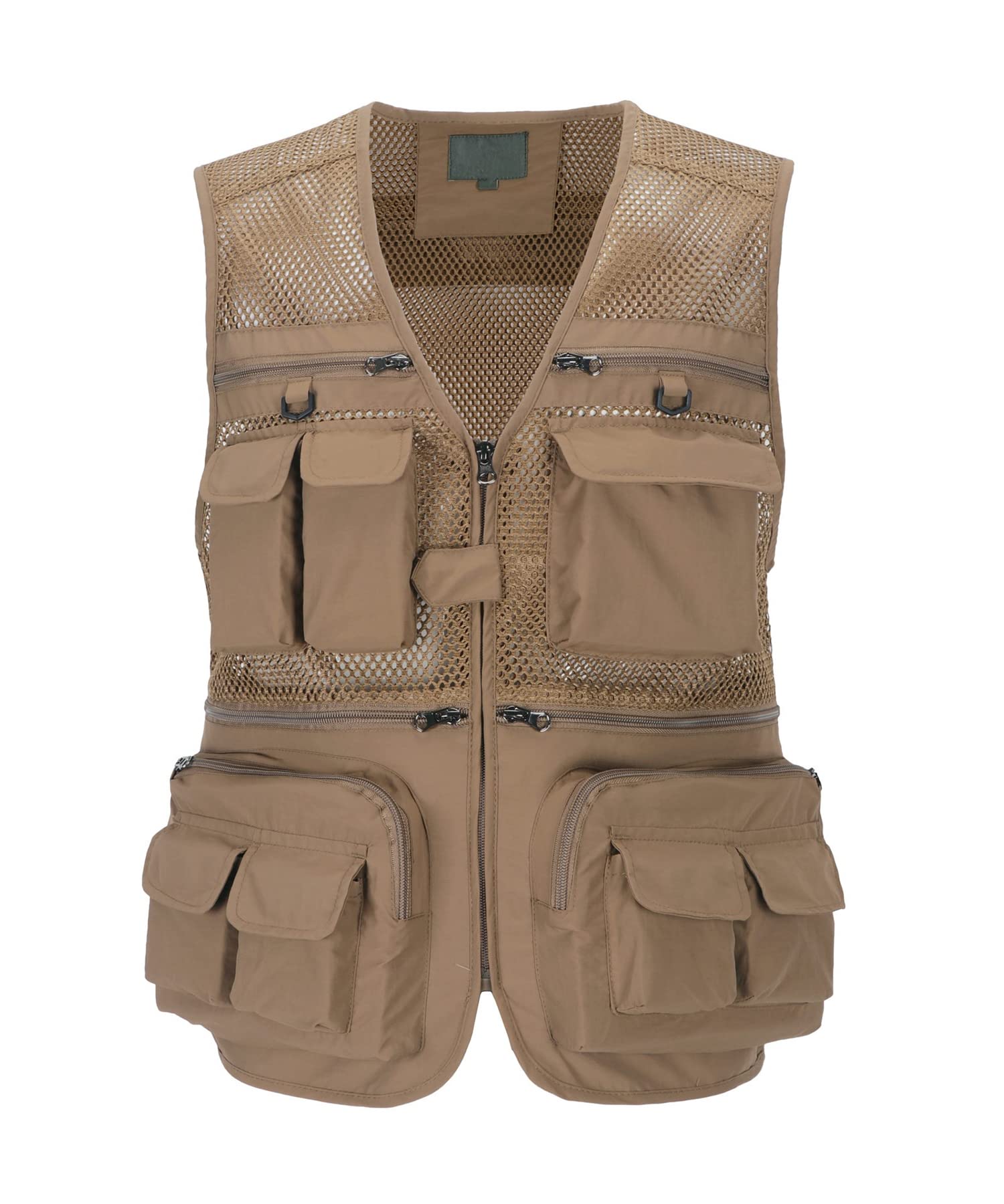 Homme Gilet de Pêche Sans Manches Veste avec Multi-Poches Gilets de Loisirs en Maille Léger Respirant à Séchage Rapide Gilet de Plein air Veste de Sport de Photographie