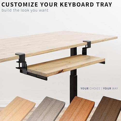 Miniatura 2 de VIVO Abrazadera ajustable de altura y juego de riel de 12 pulgadas para bandejas de teclado de madera personalizadas bandeja no incluida pista
