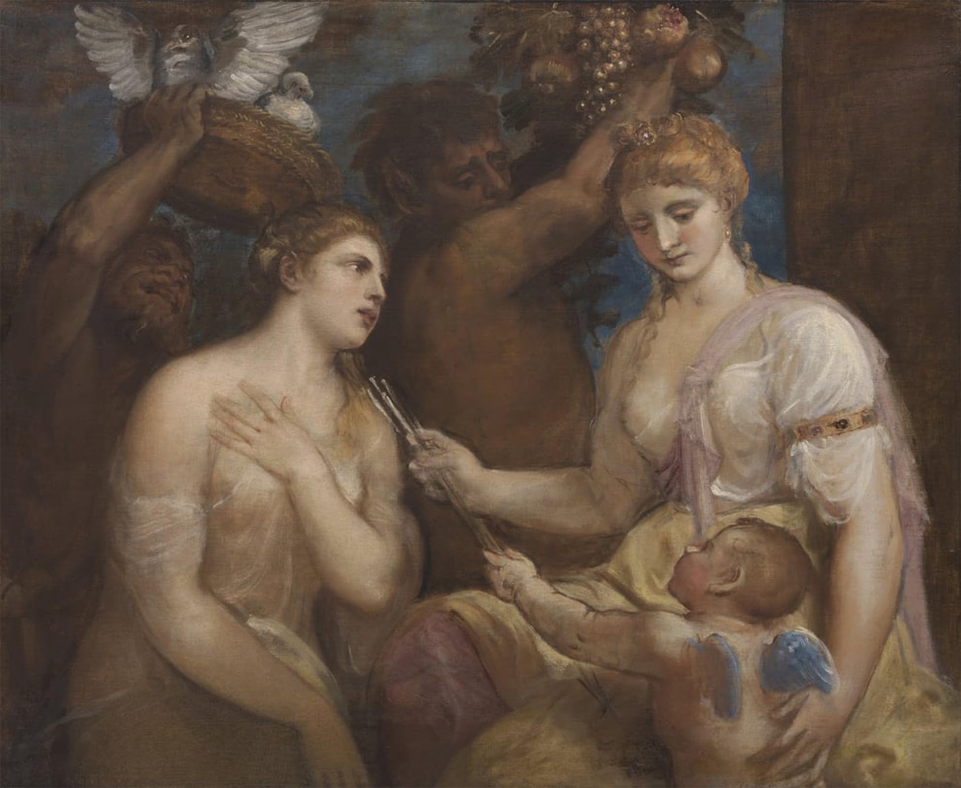 SERENDIPITP Vintage Wall Art Canvas Nordic Poster Canvas Print Picture Allegory of Venus and Cupid by Tiziano Vecelli Wall Art Poster for Home Decor 60x90cm