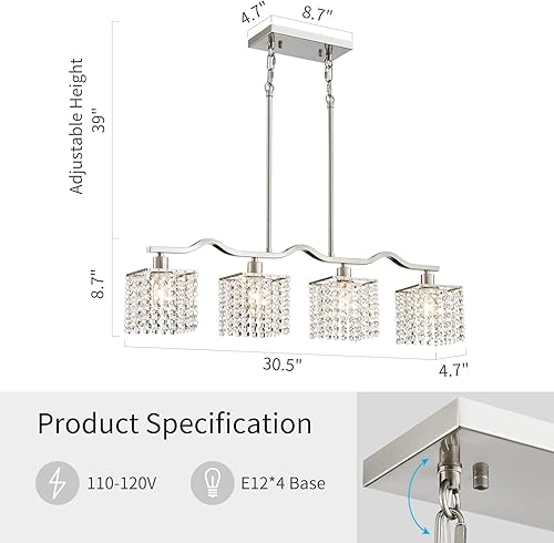 Miniatura 2 de WUZUPS Morden - Lámpara de baño de 3 luces sobre espejo, apliques de pared de tocador, luz de cristal transparente para dormitorio, sala de estar,