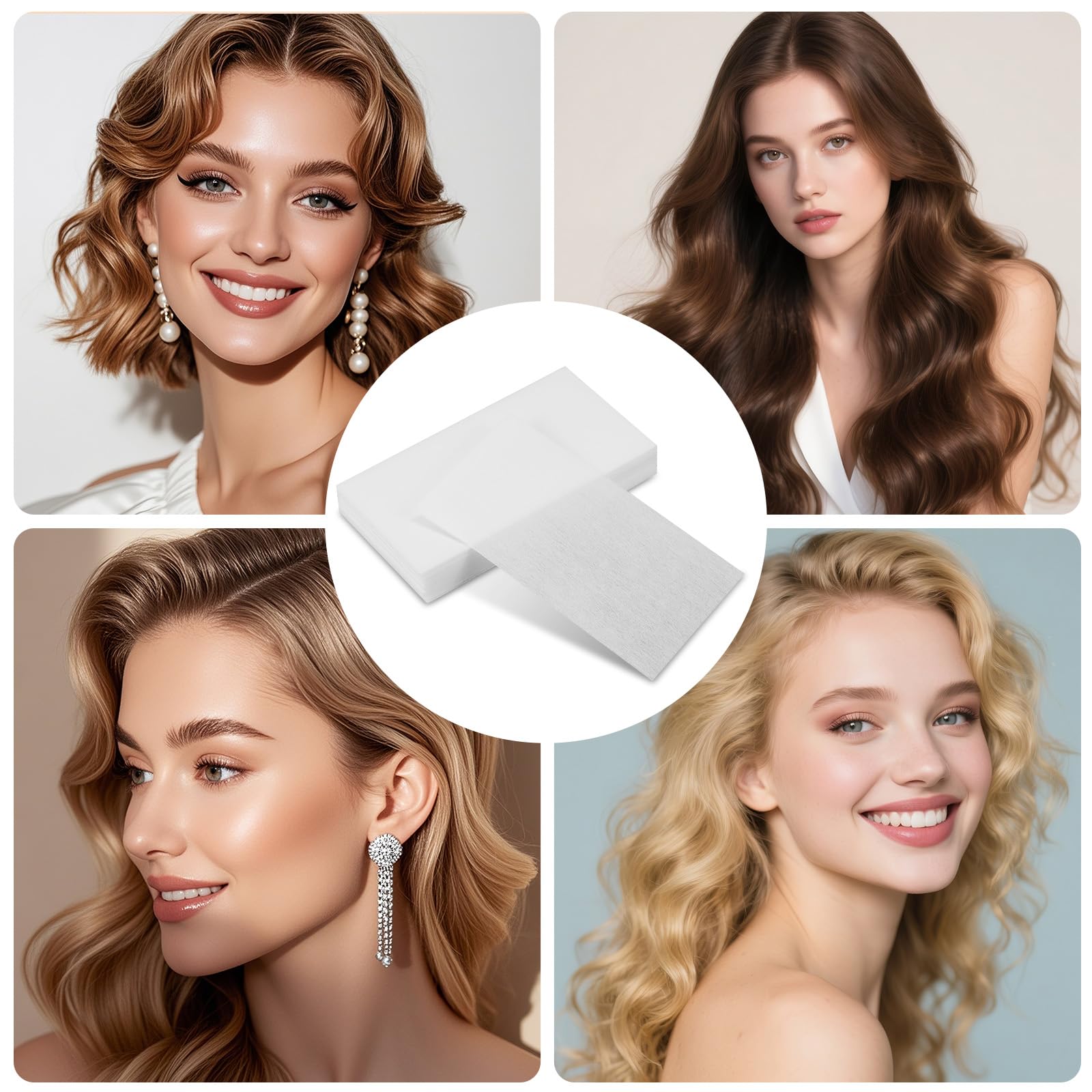 100 papeles permanentes, papel de envoltura para cabello, papel final para rodillos de cabello, envolturas desechables resistentes a altas temperaturas para peluquería y peinado del hogar, color