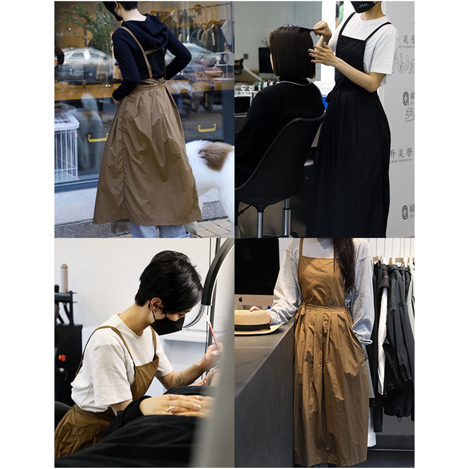 PANGBOER Delantal protector multiusos Vestido plisado impermeable de nailon para artes de repostería y manualidades Delantal de cocina transpirable