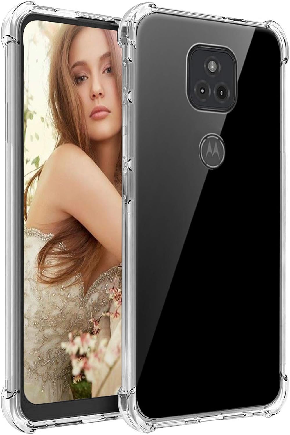 Starhemei for Moto G Play 2021 case, Case for Moto G Play 2021, Shock Absorption Flexible Gasbag Protection Rubber Soft TPU Phone Case Cover for Motorola Moto G Play 2021 (Clear)