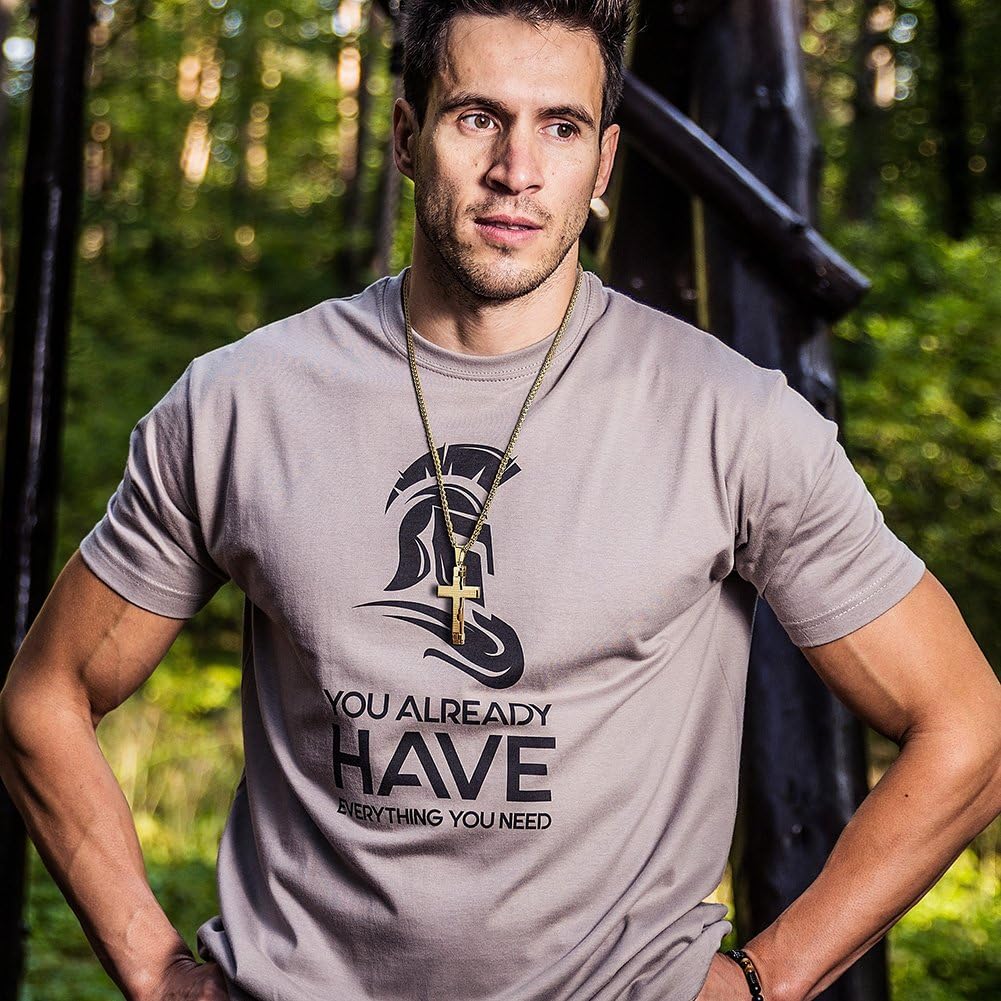 14K Gold filled Chain Style Cross Necklace Solid Clasp for Men Gold Tone for Wowem Prayer Pendant Simple Faith Jewelry for Men 24 inch Suitable for Adults - Image 5