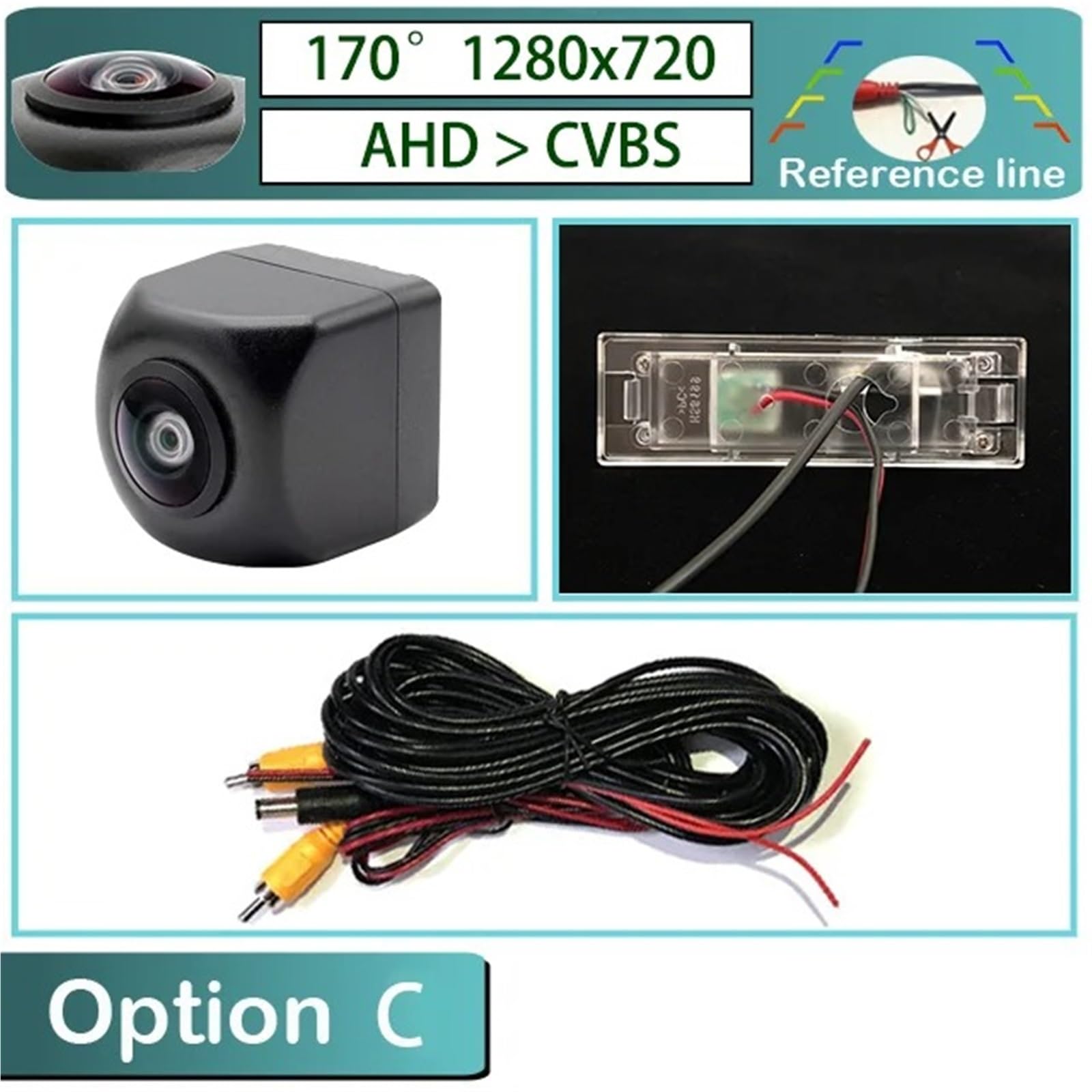 Cámara Visión Trasera para BMW Serie 1 E81 E87 F20 F21 2004~2011 AHD 720P Ojo De Pez Cámara Visión Trasera Marcha Atrás Coche(C-AHDCVBS-720P)