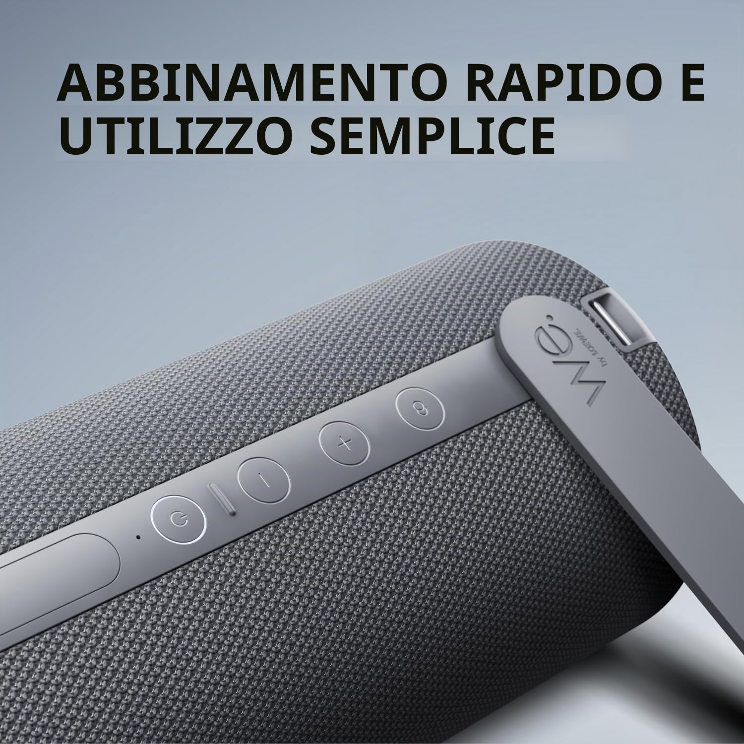 Loewe We. by Hear 2 Storm Grey Outdoor/Indoor Bluetooth Speaker, 60 W, Resistente all'Acqua, Altoparlante Bluetooth Portatile, Ricaricabile, qualità Audio Trasparente, Lunga Durata, IPX6