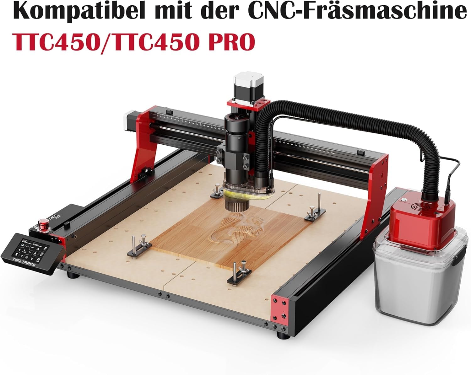 Twotrees Tischstaubsauger für CNC-Schneiden und Holzbearbeitung, Luftfiltersystem und Starke Saugkraft 6000 Pa, großer 2,8-Liter-Staubsauger, kompatibel mit CNC-Maschine TTC 450, TTC 450 Pro-Serie