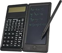 Scientific Calculator with Writing Tablet & Stylus, Large 10-Digit LCD Display, Erasable Notepad, Foldable Portable Math Calculator for Middle School, College, Office & Work