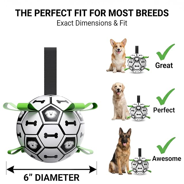 Foto 8 de 8 de HONGYEE Juguete de fútbol para Perros Juguete Interactivo para Tirar con Cuerda Resistente a los mordiscos…